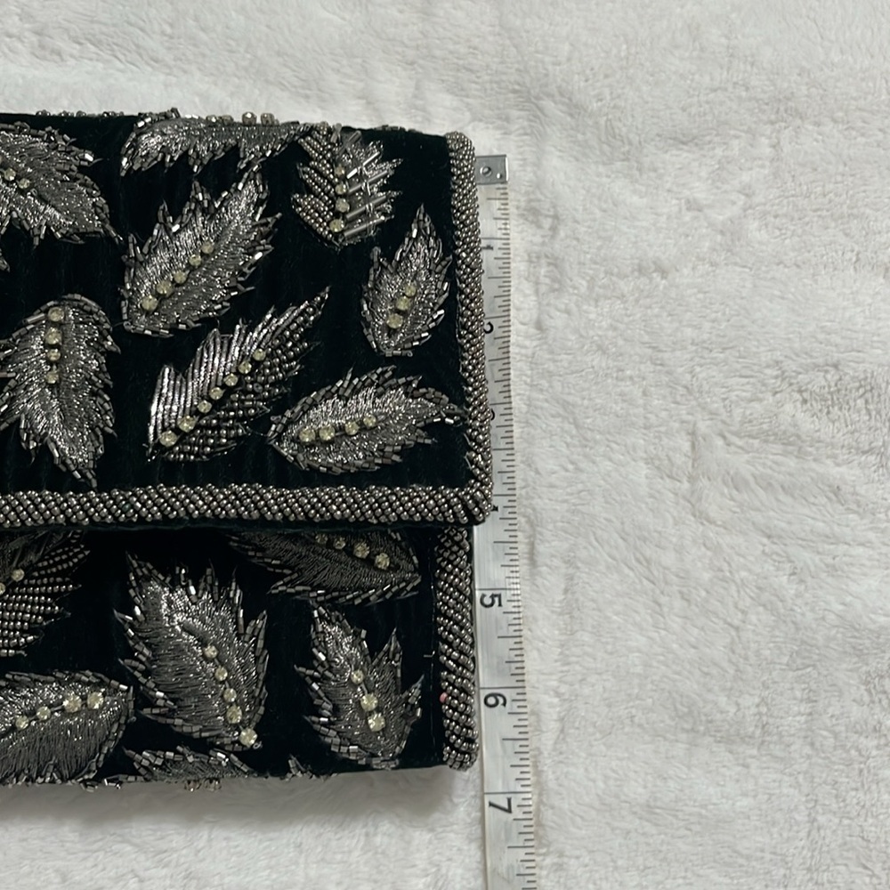 Anthropology, Elegant dark green and Silver Clutch - Picture 7 of 8